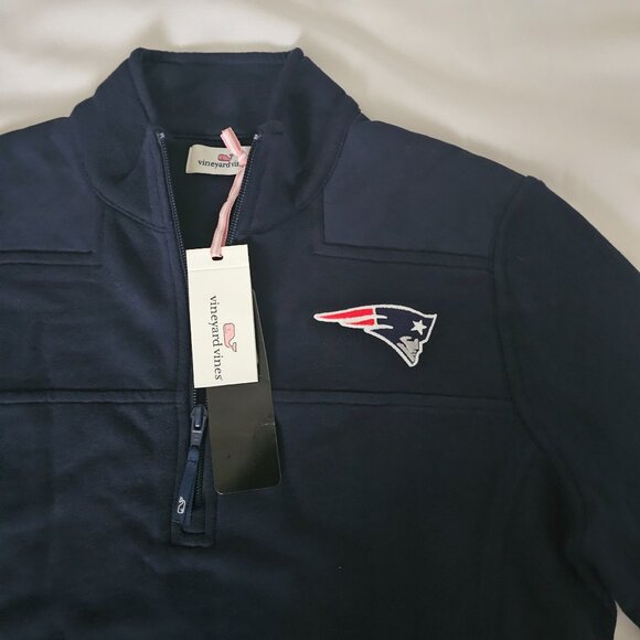 Vineyard Vines Men's Navy Quarter-Zip New England Patriots Shep Shirt Size Small - Picture 7 of 16